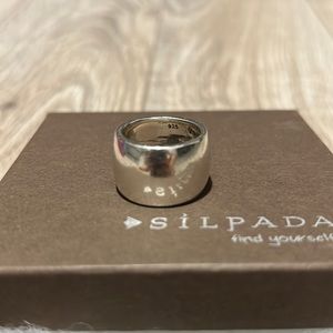Silpada 925 silver cigar cuff ring, size 9
